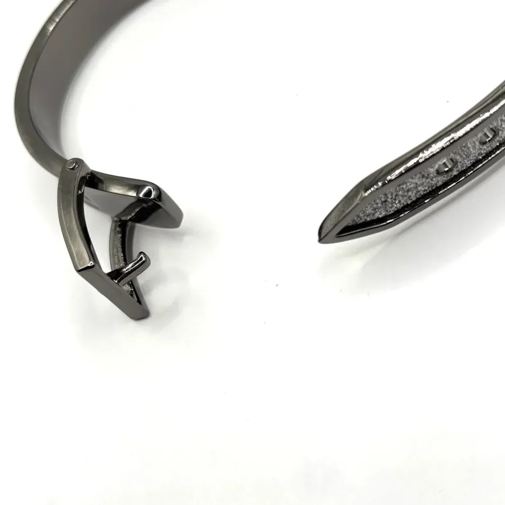 Gun Metal and Silver Sparkle Buckle Bangle Bracelet
